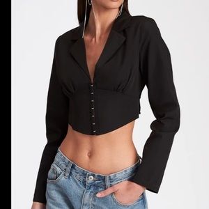 Lioness collared corset top